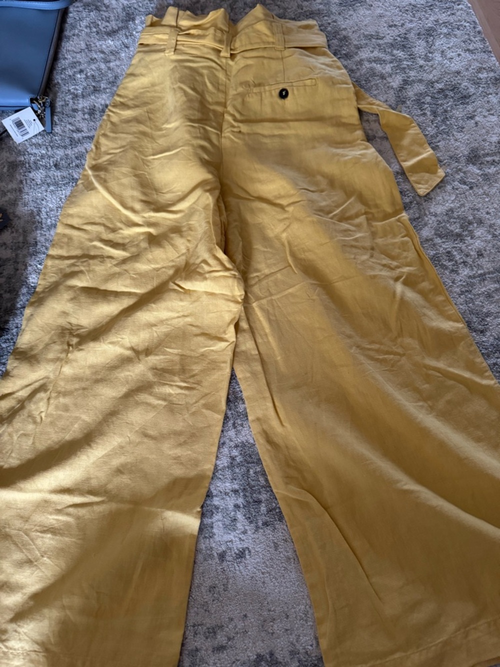 Zara Wide-Leg Tie-Waist Pants in Mustard - Picture 2 of 3